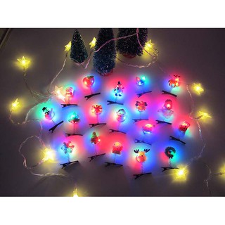 Kẹp tóc Noel hình thú có đèn chớp