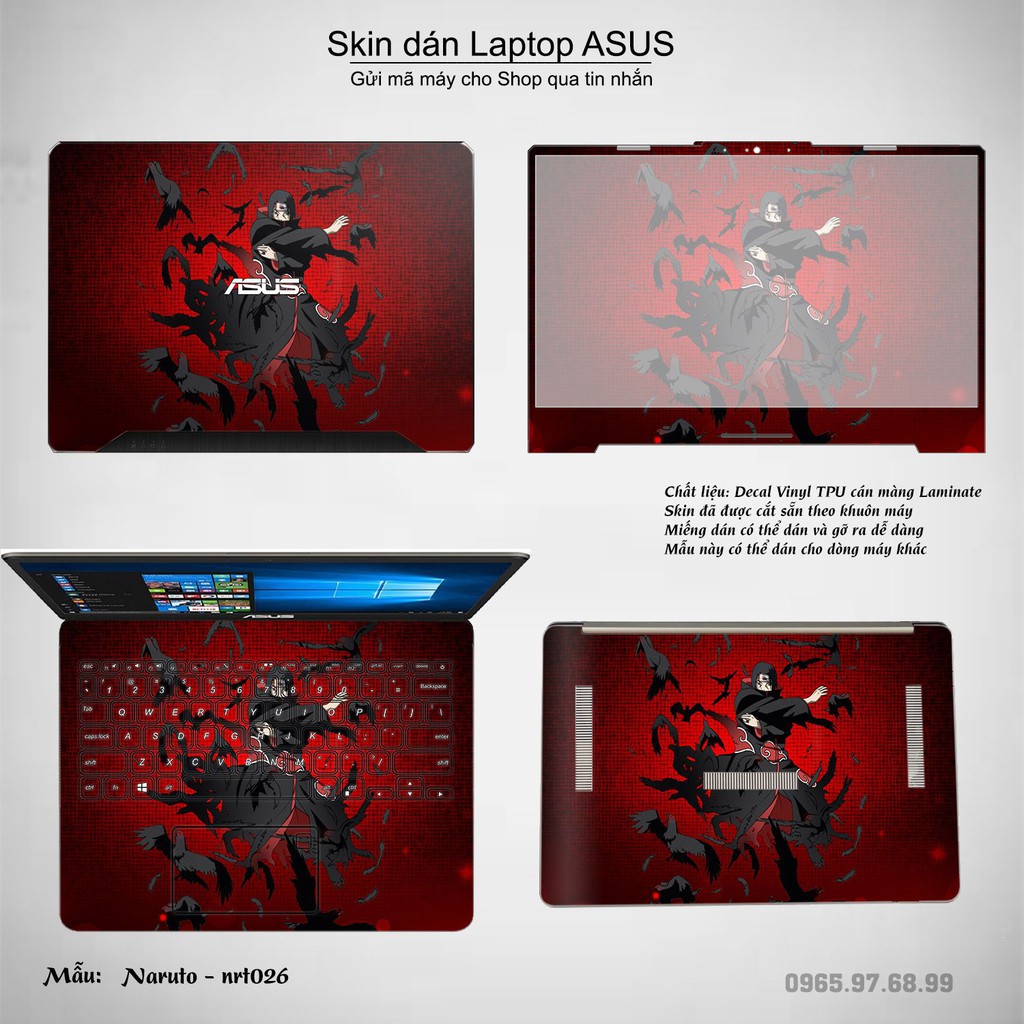 Skin dán Laptop Asus in hình Naruto (inbox mã máy cho Shop)