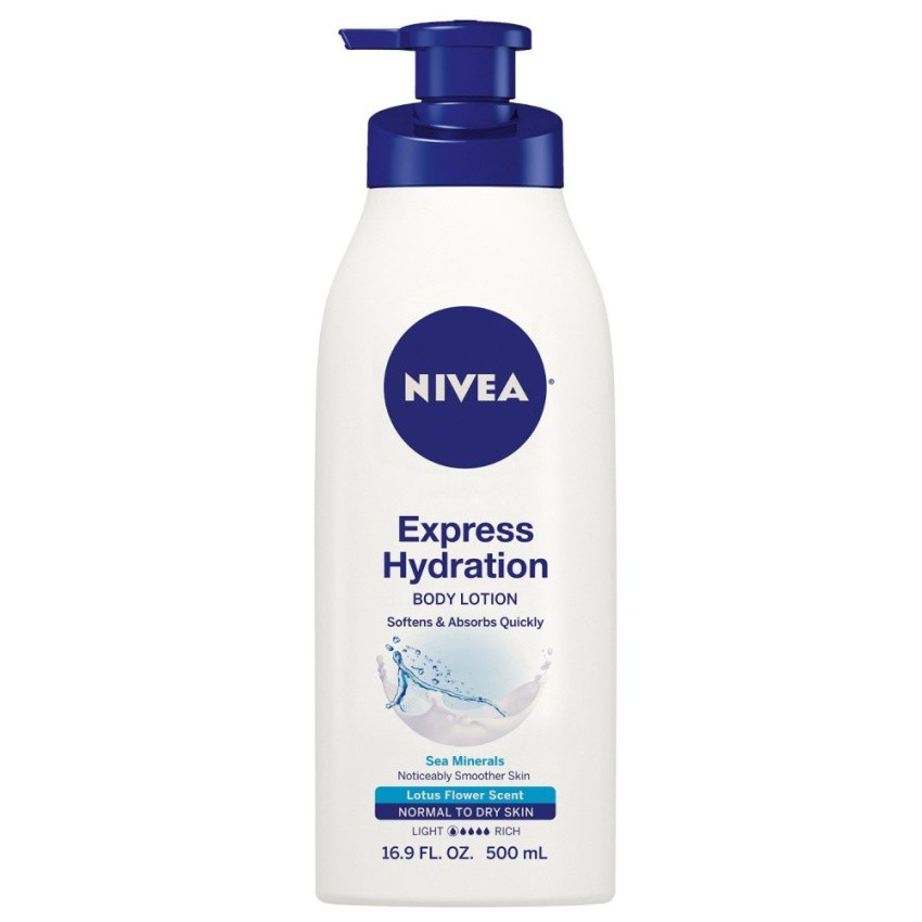 Dưỡng thể giữ ẩm da thẩm thấu nhanh NIVEA Express Hydration Body Lotion 500ml (Mỹ)