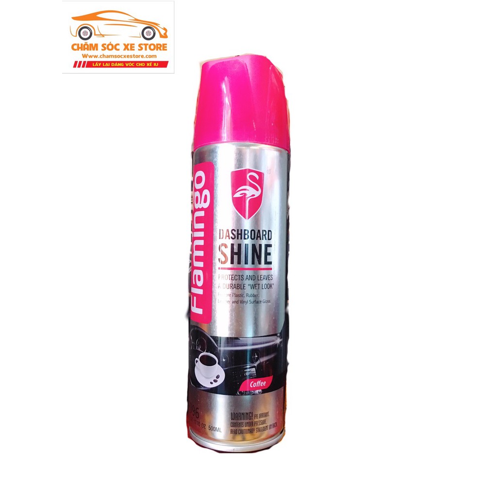 Dung dịch đánh bóng đồ da,gỗ hương cà phê với công nghệ nano Flamingo Dashboard Shine (F096) 500ml chamsocxestore