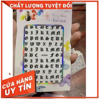 sticker chữ la mã trang trí móng tay