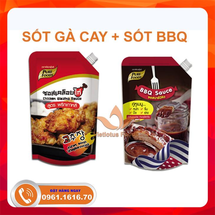 [Siêu SALE] 2 Gói Sốt bất kì Sốt Thái Tỏi Cháy/ Sốt Gà Cay Hàn Quốc/ Sốt BBQ - 1 Kg/1 gói