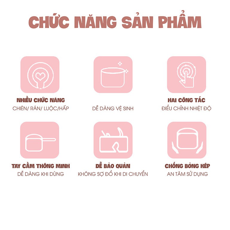 [Freeship] Nồi điện chống dính cao cấp, chiên, xào, nấu