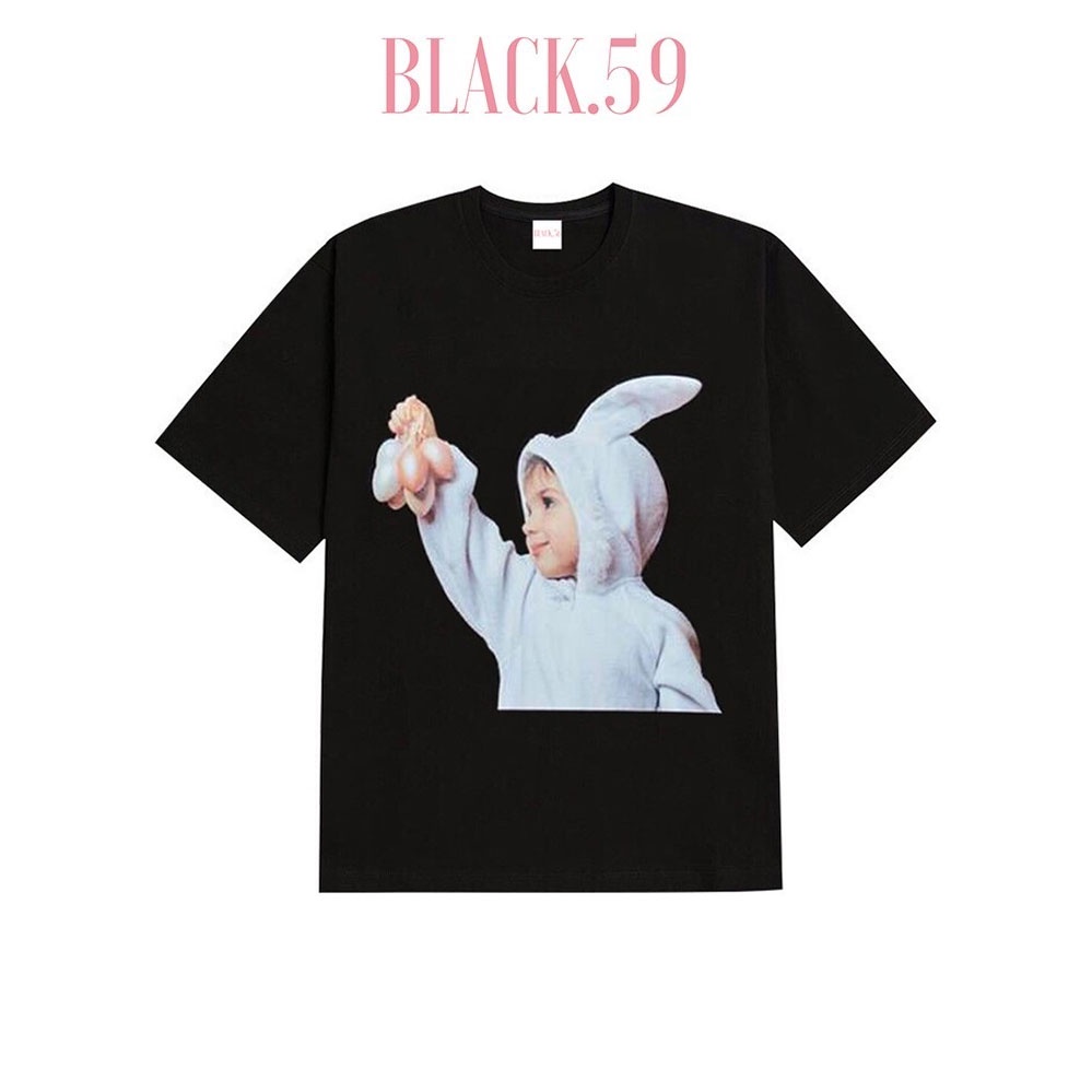 Áo thun nữ Acme de la vie BLACK RABBIT, áo thun nữ cá tính form rộng thụng tay lỡ unisex oversize | BigBuy360 - bigbuy360.vn