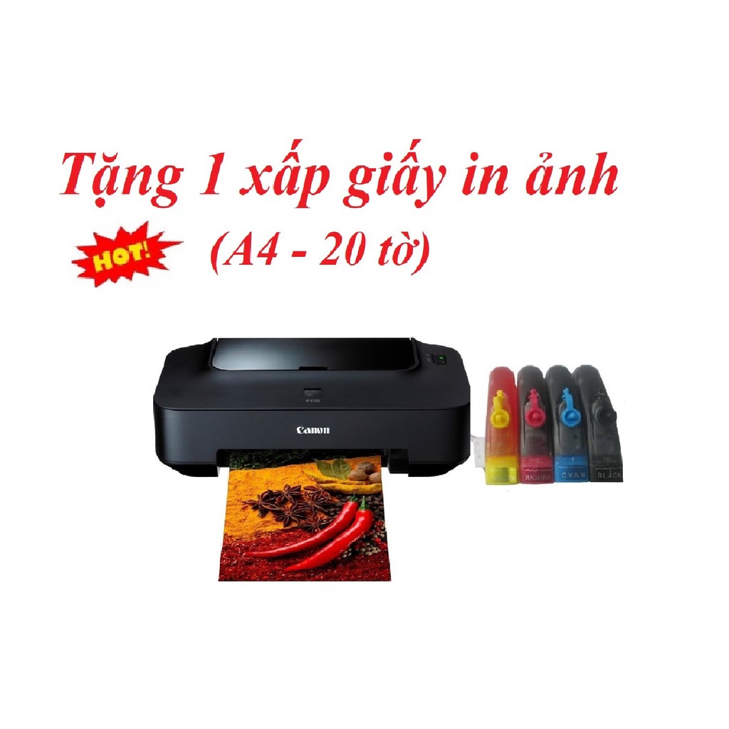 Máy in màu Canon ip2770 có sẵn bộ tiếp mực ngoài