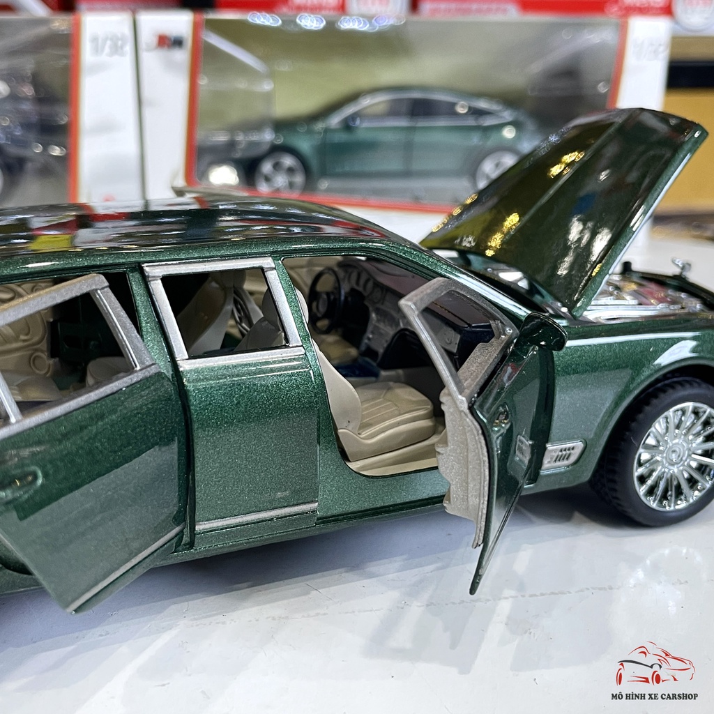 Xe mô hình hợp kim Bentley Mulsanne tỉ lệ 1:24 hãng XLG màu xanh rêu
