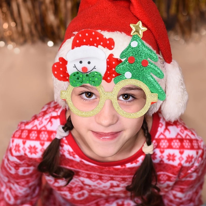 1 Khung Kính Bằng Giấy Hình Ông Già Noel / Cây Thông Vui Nhộn Trang Trí Giáng Sinh / Năm Mới / Quà Tặng Cho Bé
