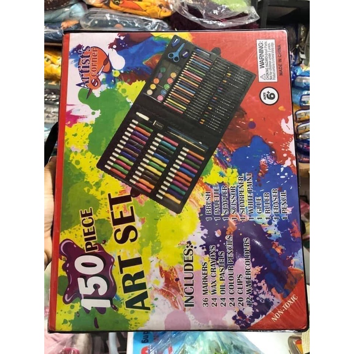 Hộp Bút Màu 150 Chi Tiết Cho Bé, Bộ Màu Vẽ Đa Năng 150 Món Giá Rẻ Cho Bé