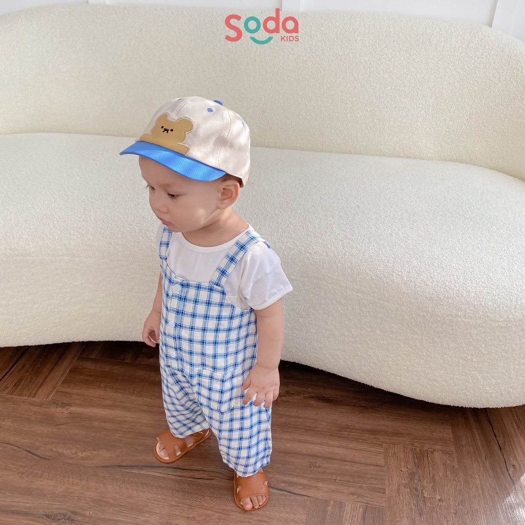 Yếm quần cho bé SODA KIDS thiết kế 2 túi, chất liệu linen Hàn mềm, mát