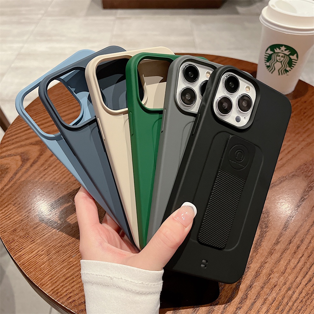 Ốp Điện Thoại Silicone Mềm Chống Sốc Có Vòng Tay Từ Tính Cao Cấp Cho iPhone 11 12 Pro 13 Pro max