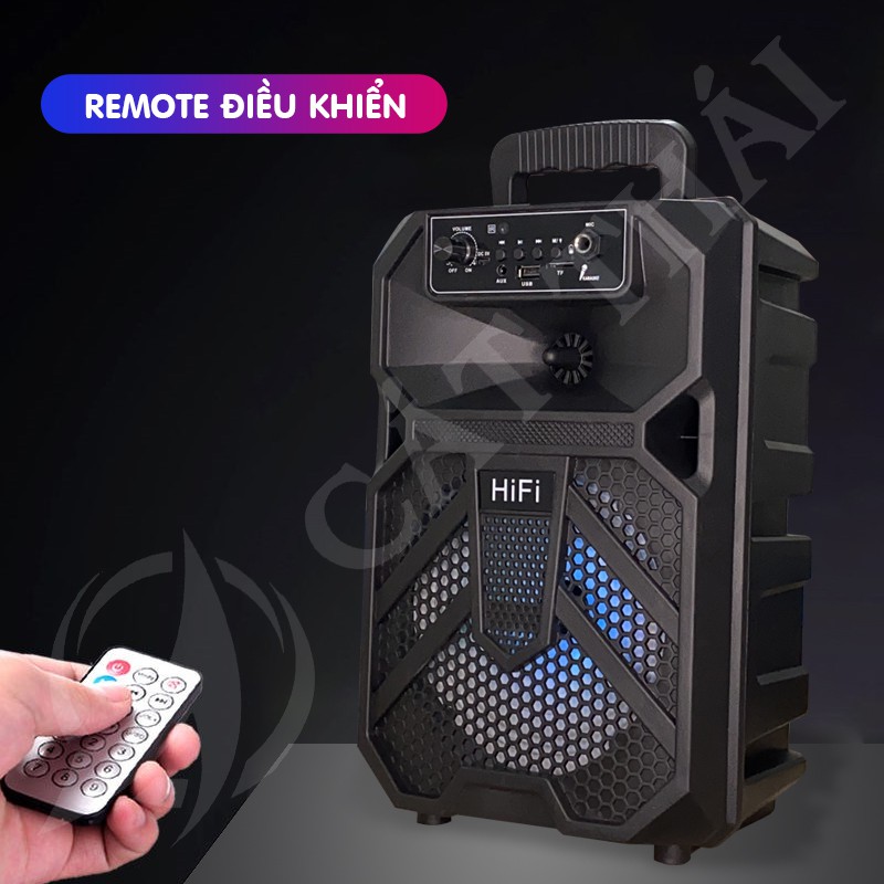 Loa bluetooth MN-612 tặng kèm Micro karaoke thoải mái, remote điều khiển từ xa tiện lợi, âm thanh HIFI, có đèn LED 7 màu