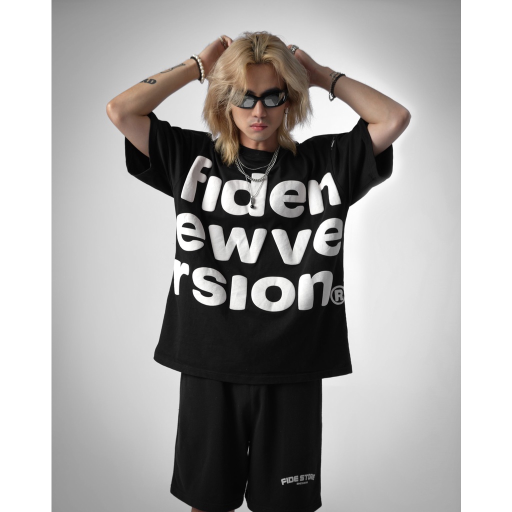 Áo thun tay lỡ FIDE phông unisex nam nữ Signature Cotton oversize form rộng ulzzang NEW VERSION