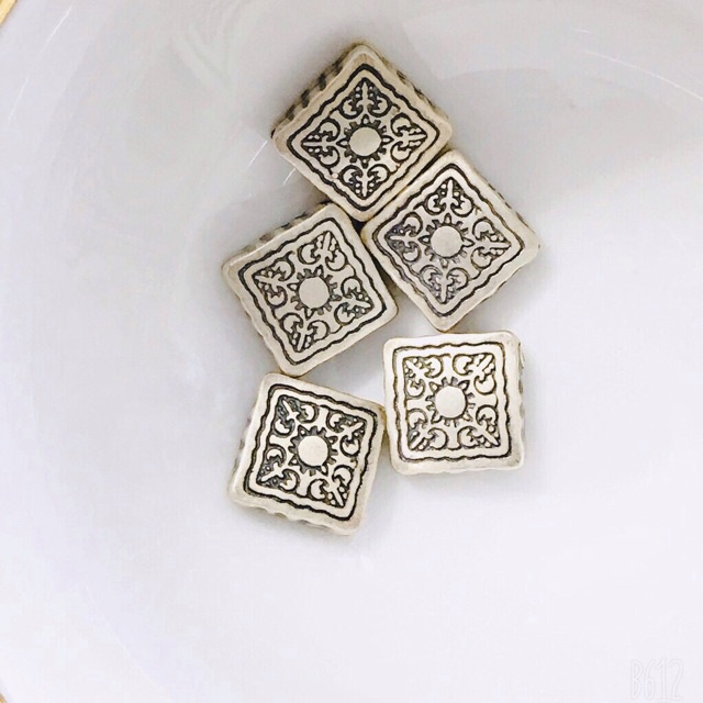 SỈ SIÊU RẺ  Charm bạc vuông 14mm hàng đẹp - Bạc xịn loại 1, PH033