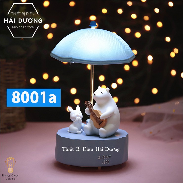 Món quà giáng sinh ý nghĩa - Mô hình dễ thương có đèn phát nhạc trang trí bàn học văn phòng decor vintage