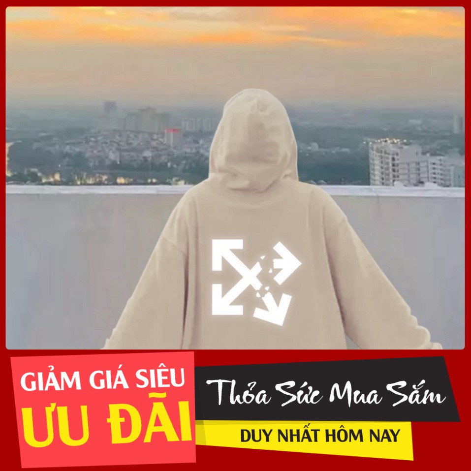 [ Gía rẻ bất ngờ ] Áo Khoác Nỉ Hoodie Phản Quang Off White PQ35KN