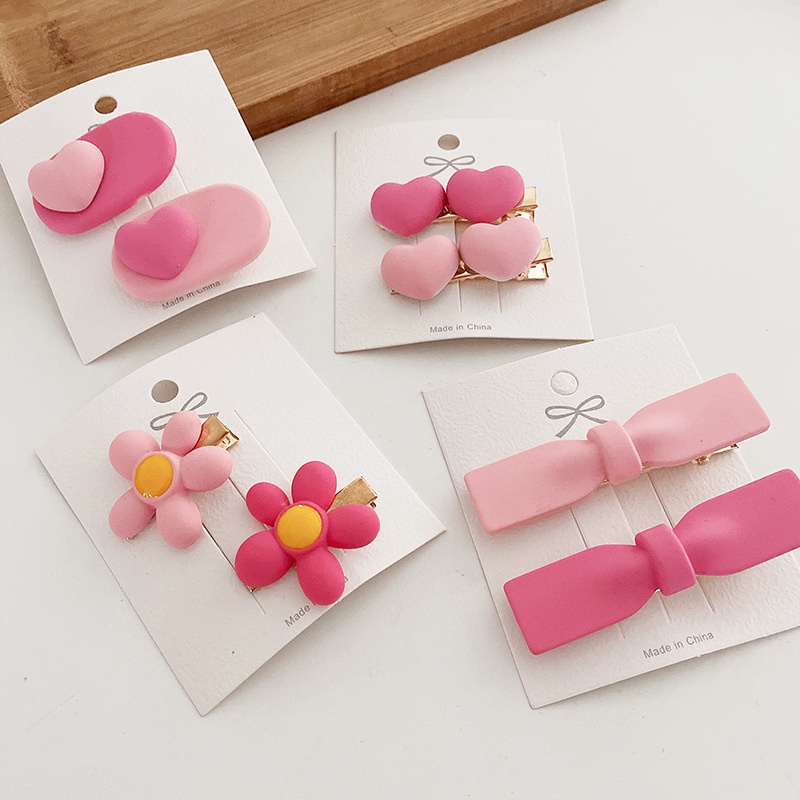 Bộ Kẹp Tóc Hình Hoa Hồng Dễ Thương Phong Cách Hàn Quốc Cho Nữ