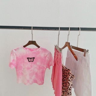 Áo croptop Pink Butterfly Top