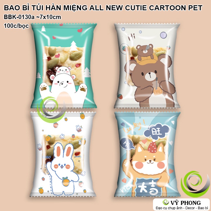 BAO BÌ TÚI DÁN MIỆNG HÀN MIỆNG ĐỰNG BÁNH KẸO ALL NEW CUTIE CARTOON PET KIỂU MỚI QUÀ TẶNG CÁC DỊP LỄ TẾT NOEL BBK-0130