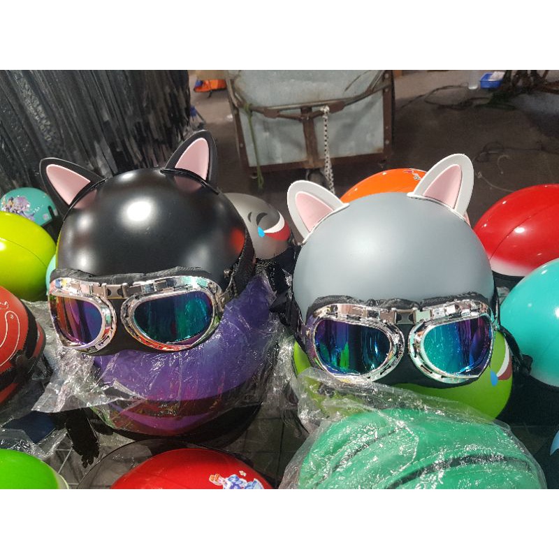 Tai mèo gắn mũ bảo hiểm Tai mèo trang trí mũ bảo hiểm dễ thương