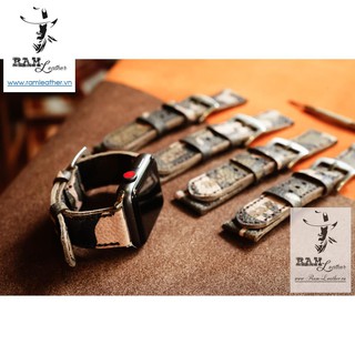 Dây đồng hồ da bò thật rằn ri quân đội - ram classic 1930 - chính hãng ram leather ,