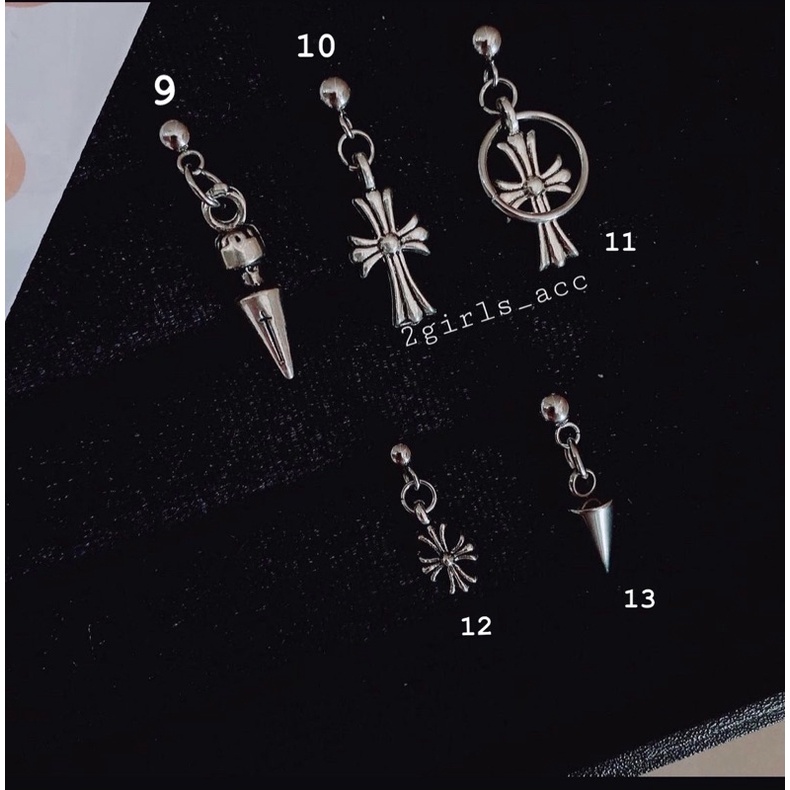 Khuyên tai nụ nam nữ 1 CHIẾC mạ bạc thái