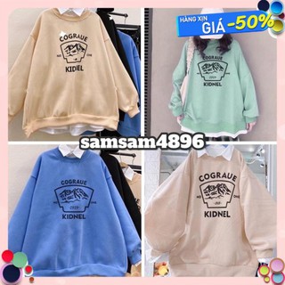 Áo nỉ Hoodie Cograue ulzang Tay Phồng, Áo Sweater Nỉ Chui Đầu Form Rộng Unisex