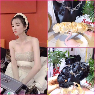 Băng đô Cài tóc bản rộng🌺 đính hoa hồng ba chiều { Hàng loại 1}