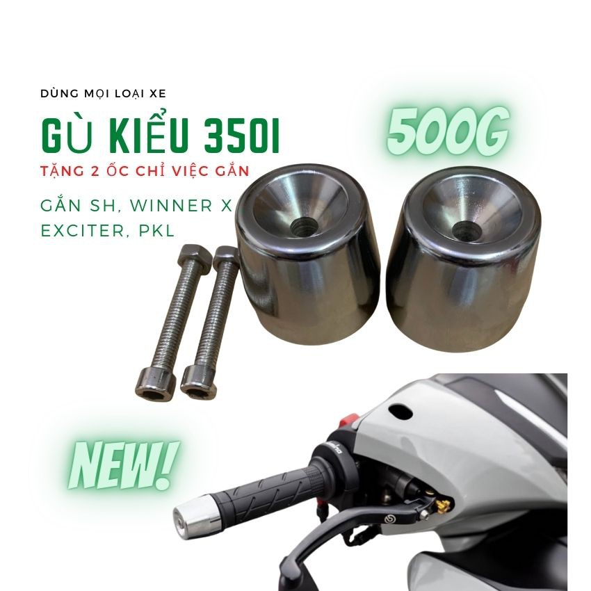 Gù Đối Trọng 500g Tay Lái Kiểu SH 350i-Giá 1 Cặp
