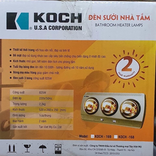 Đèn sưởi nhà tắm KOCH hàn quốc