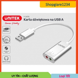 Mua USB sound UNITEK Y247 -Chuyển cổng USB ra 2 cổng âm thanh và micro jack 3.5mm