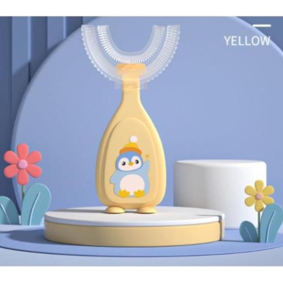 Bàn chải đánh răng cho bé 1 tuổi 2 tuổi 2 tuổi 3 tuổi chữ U silicon mềm mại tập đánh an toàn