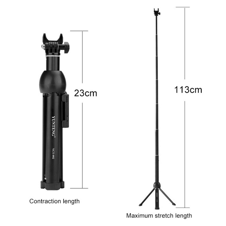 Gậy chụp ảnh selfie bằng hợp kim nhôm VCT-992 chia 7 phần kèm điều khiển từ xa tiện lợi | BigBuy360 - bigbuy360.vn