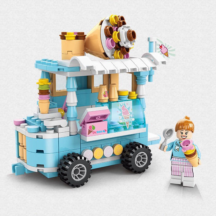 tương thích với các khối xây dựng Lego, chế độ xem đường phố, đồ ăn nhẹ lắp ráp chơi, trẻ em trai và gái