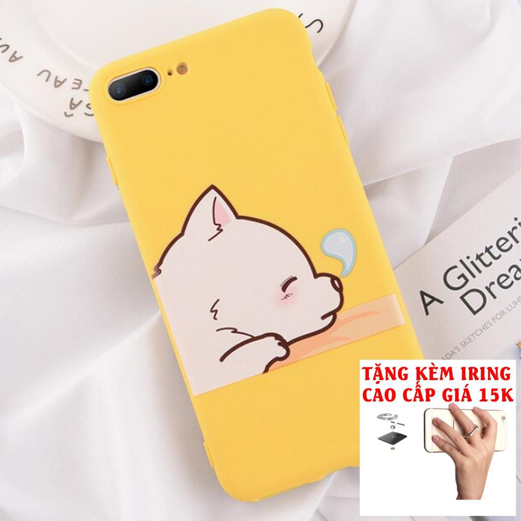 [Ốp điện thoại giá rẻ] [ELMT20K Giảm 20K] ỐP IPHONE DẺO MÀU IN HÌNH CHÓ CON - MÈO CON