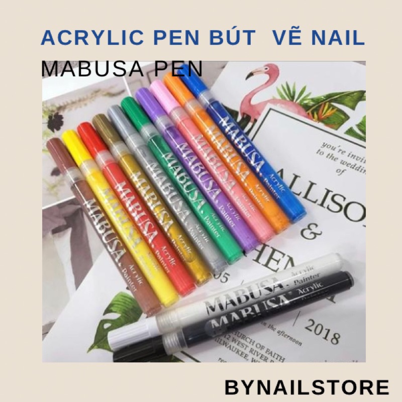 [Mabusa] Bút nước thần kì Acrylic pen Hàn Quốc vẽ mọi bề mặt (12 màu)