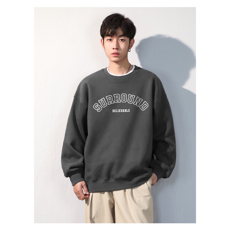 Áo SWEATER Nỉ Cổ Tròn Phối Chữ SURROUND Phong Cách ZANGZANG, Chất Nỉ Ngoại Siêu Dày Dặn Phong Cách Trẻ Trung Năng Động