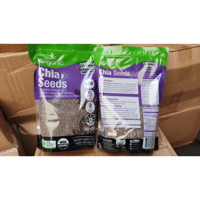 Hạt Chia Úc Absolute Organic 1kg - hàng loại 1