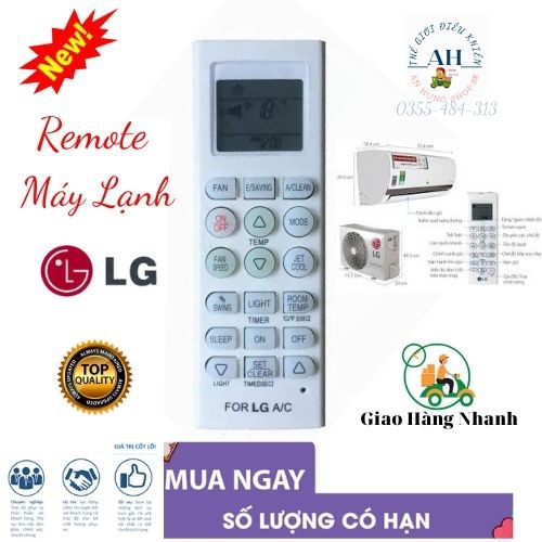 Điều khiển điều hòa LG Inverter dài -Remote sử dụng cho máy lạnh LG 2 chiều