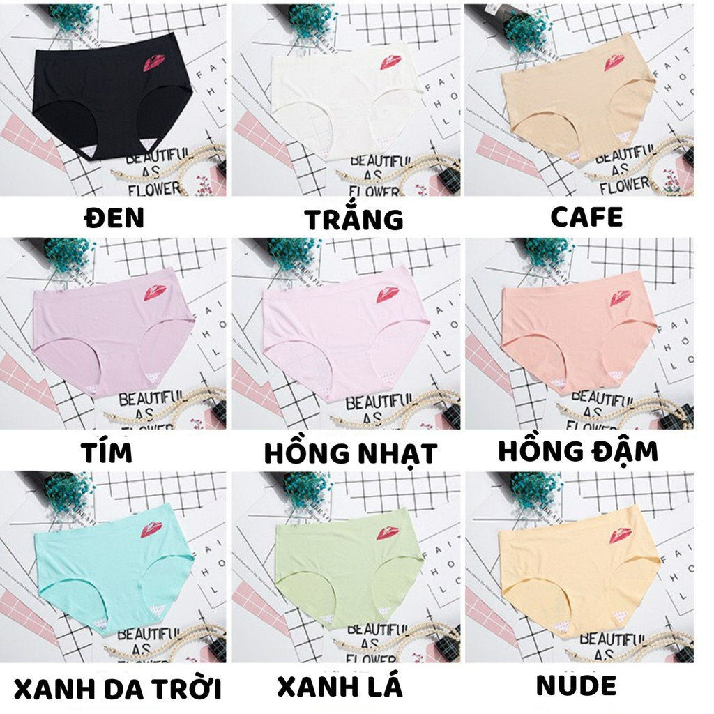 Quần Lót Nữ Đúc Su thun lạnh cao cấp in hình môi không đường may mềm mại kháng khuẩn được chọn màu mẫu 830 | BigBuy360 - bigbuy360.vn