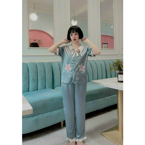 Set bộ satin mặc ngủ, mặc nhà thoáng mát