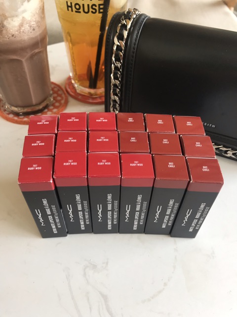 Son Mac limited chính hãng màu Ruby Woo, Chilli