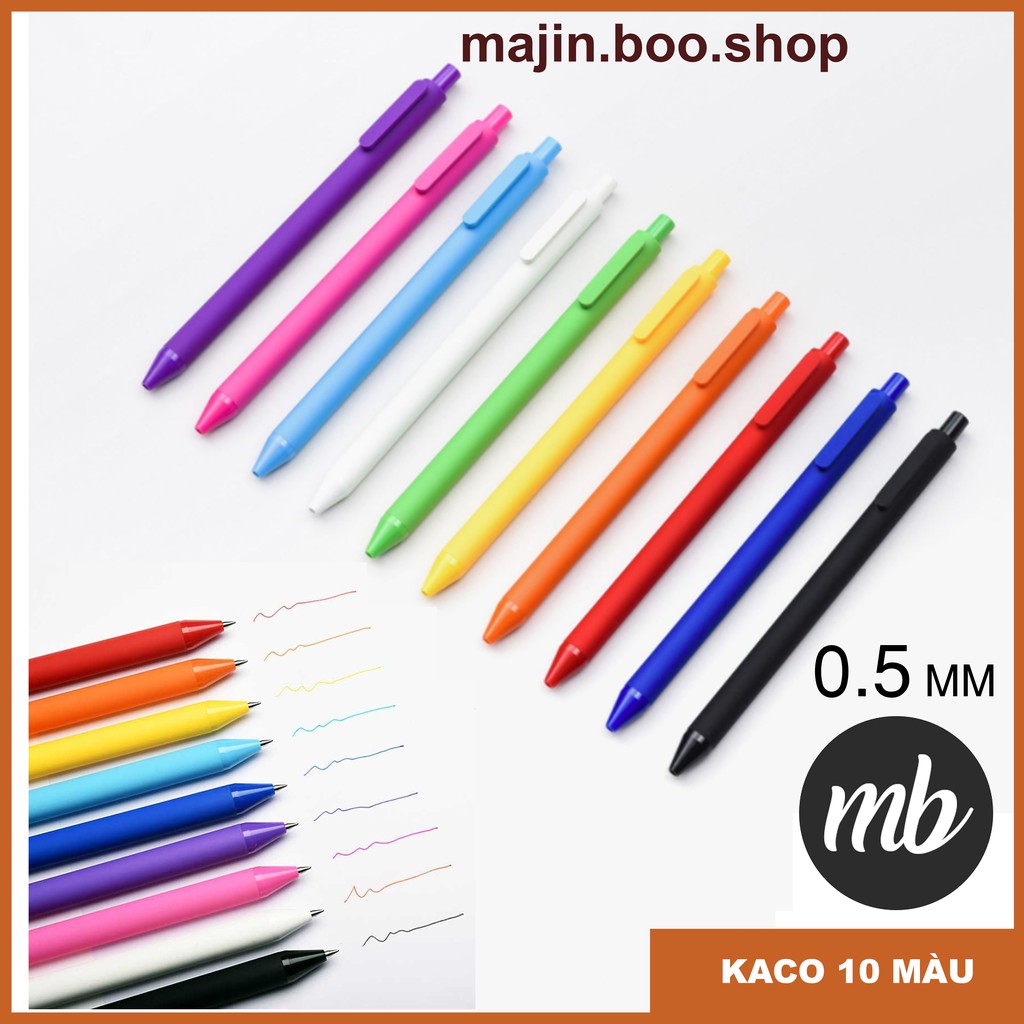 Bộ 10 bút bi gel KACO PURE nhiều màu