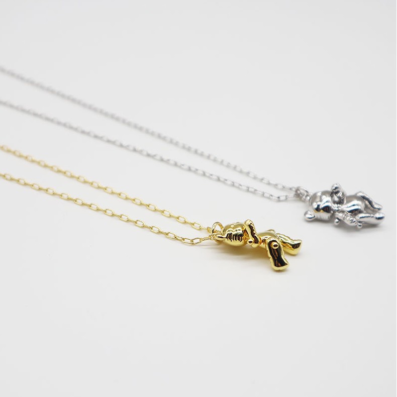 Dây chuyền bạc 925 Ambush inflated teddy bear charm necklace fw20