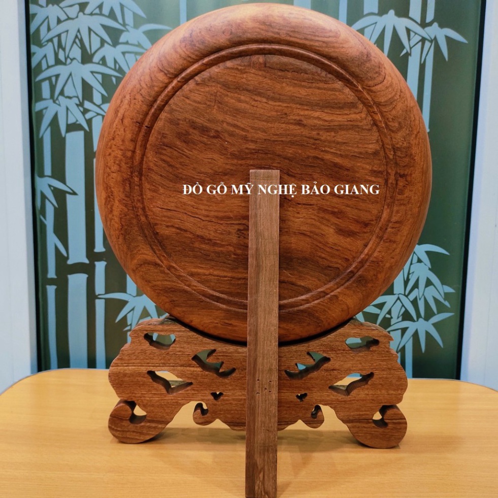 Đĩa trang trí phong thủy chữ LỘC gỗ hương