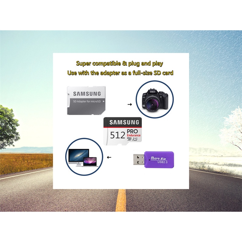 SAMSUNG Thẻ Nhớ MicroSD PRO 16GB 32G 100MB / s 128GB 256GB 512GB 1024GB SDHC C10 TF UHS-I 64GB