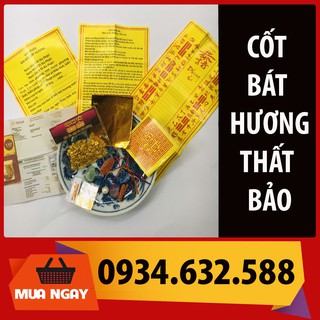 COMBO Cốt bát hương thất bảo VIP giúp tụ khí bát hương Thần linh, Gia tiên, bát hương thờ Phật, Thần tài