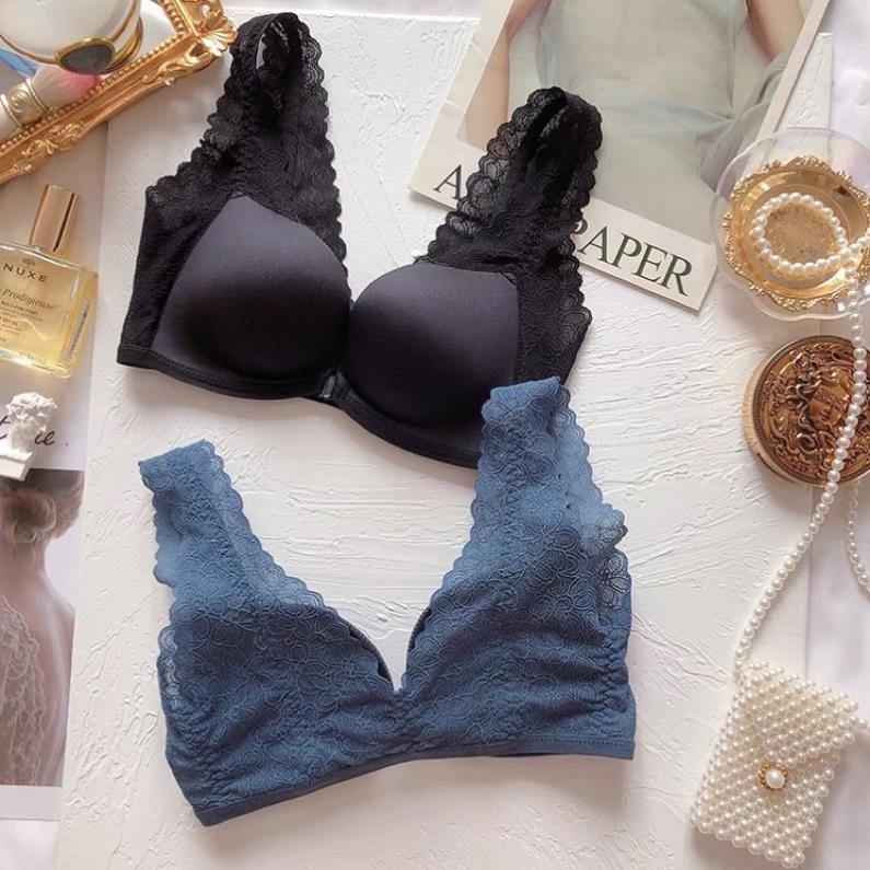 ❤️ Áo Lót Đúc Su Myna Không Gọng Cài Trước Phối Ren Cao Cấp 399 ❤️