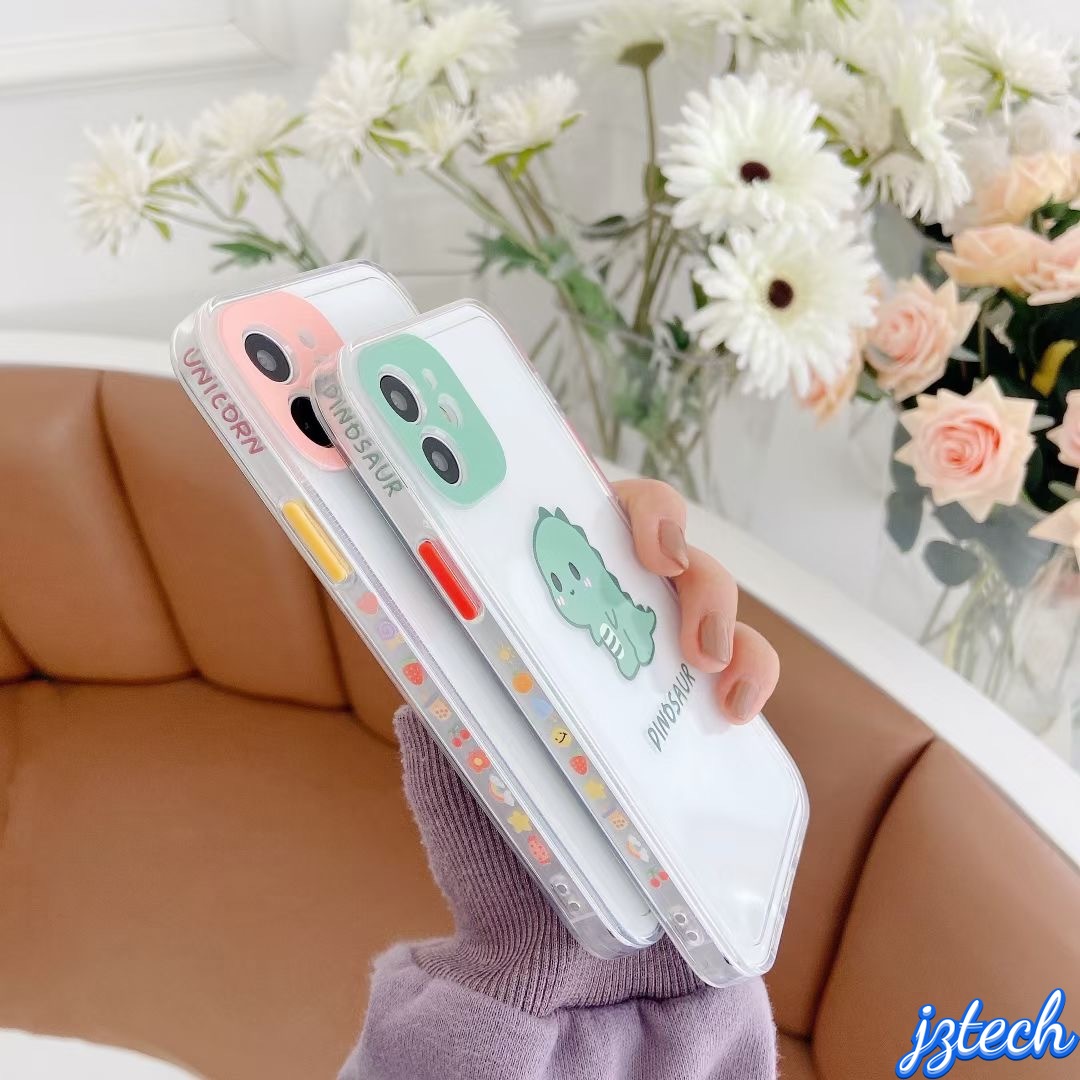 Ốp điện thoại trong suốt họa tiết khủng long hoạt hình cho Iphone 12 11 Pro Max X Xs Max XR 8 7 Plus 12 Mini | BigBuy360 - bigbuy360.vn