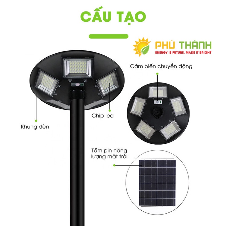 Đèn đĩa bay năng lượng mặt trời UFO, Công suất 250W -