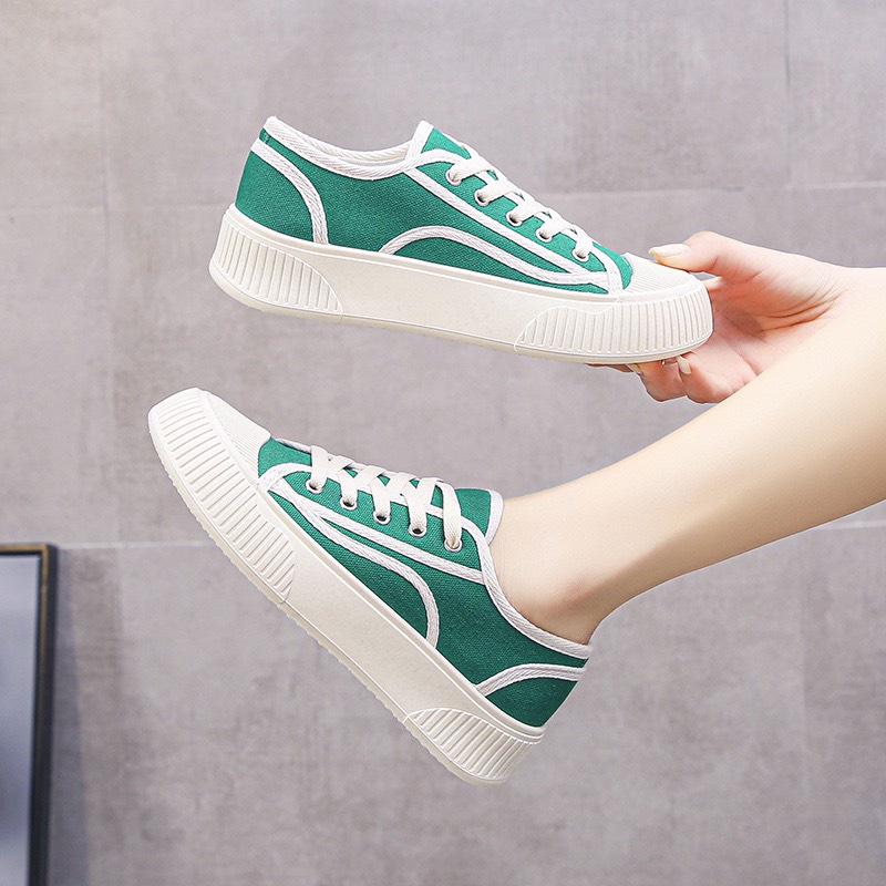 Giày Thể Thao Nữ Cao 3 cm Chuẩn Fom Với 3 Màu Cá Tính